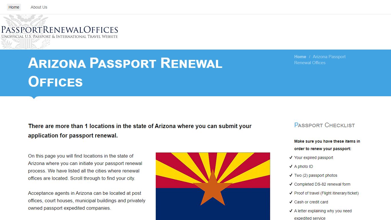 Arizona Passport Renewal Offices
