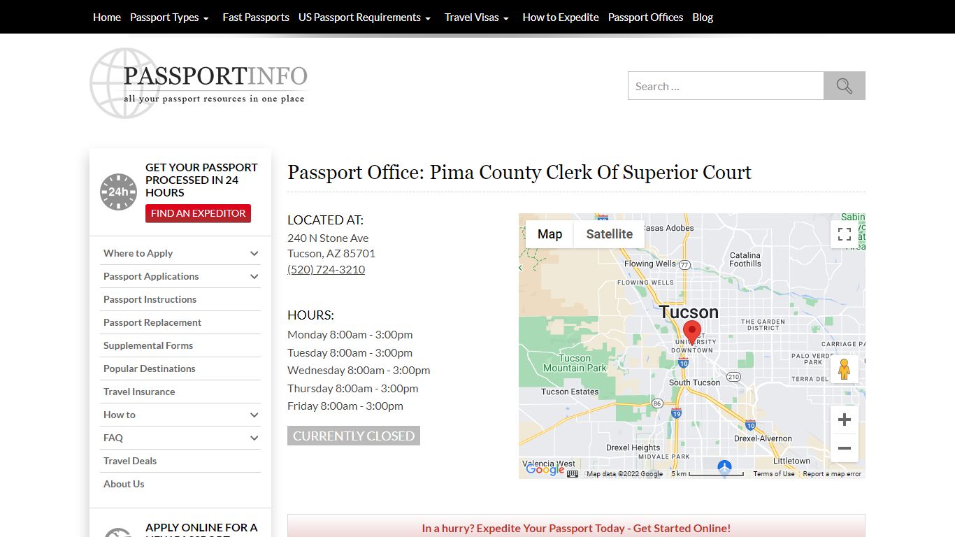 Passport Office: Pima County Clerk Of Superior Court